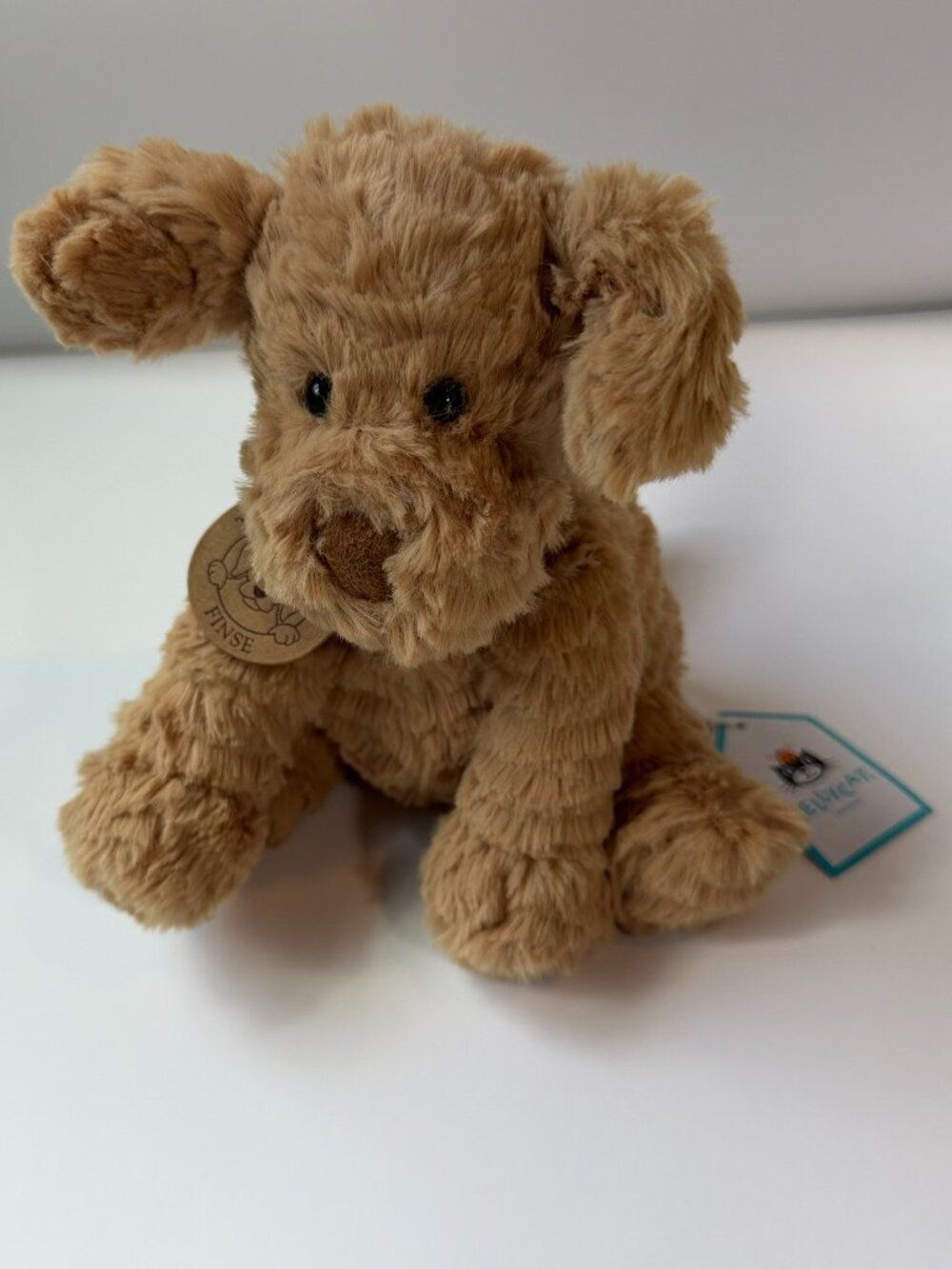 Jellycat Finse Puppy Dog Plush Stuffed Animal NWT Soft Tan Brown Puppy Toy